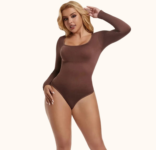 Body scupltant à manches longues, string